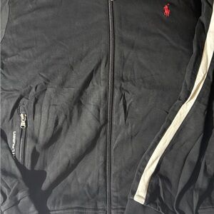 Ralph Lauren Sport Black Track Jacket with Red Accents